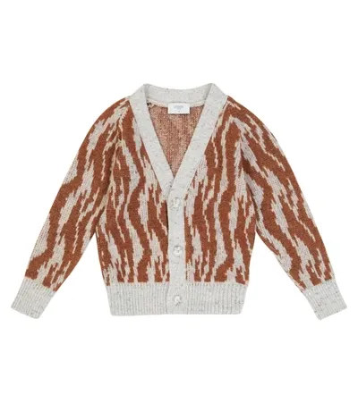 Paade Mode Kids' Jacquard Wool And Cotton-blend Cardigan In Multicoloured