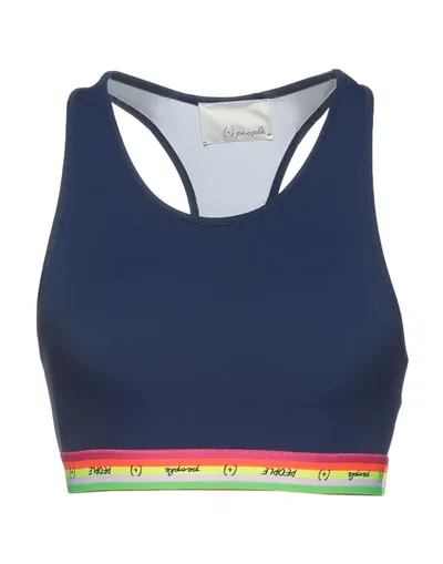 People (+)  Woman Top Bright Blue Size S Polyamide, Elastane