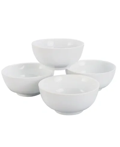 Bia Textured 4-piece Dinner Bowl Set In White