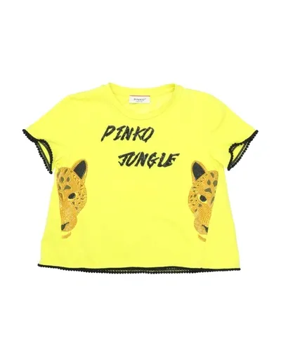 Pinko Up Kids' T-shirts In Acid Green