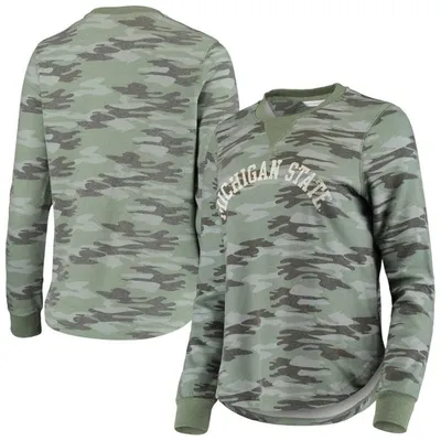 Camp David Women's Camo Michigan State Spartans Comfy Pullover Sweatshirt