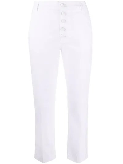 Dondup Button-down Straight-leg Trousers In White