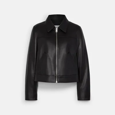 Coach Leather Jacket In Black