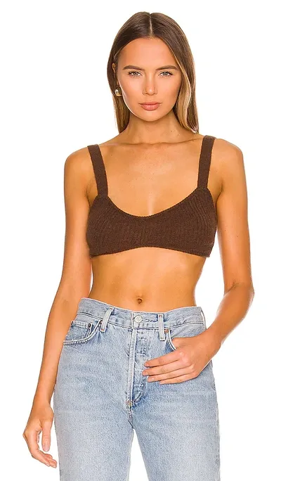 Camila Coelho Adelie Knit Bra In Chocolate