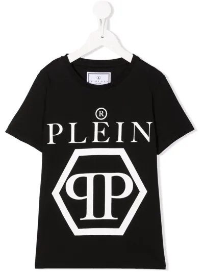 Philipp Plein Junior Teen Logo-print Cotton T-shirt In Black