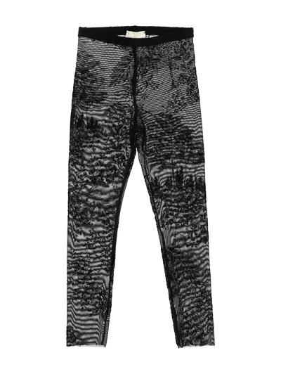 Monnalisa Kids'   Flock Tullle Leggings In Black