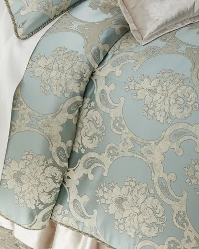 Austin Horn Collection Elizabeth Queen 3-piece Comforter Set In Turquoise/aqua