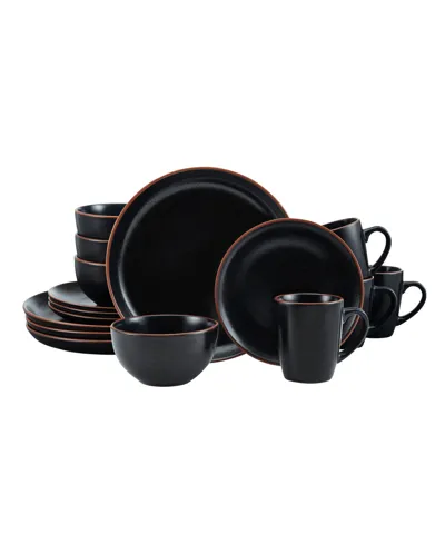 Pfaltzgraff Hunter 16 Piece Dinnerware Set In Black