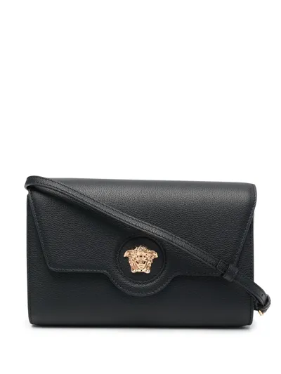 Versace Medusa-plaque Crossbody Bag In Black