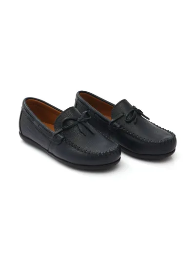 Moustache Kids' Leather Moccasin Loafers In Blue