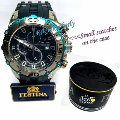 Pre-owned Festina Men's Official Timerkeeper Tour De France Watch 49mm W/box F16601/4