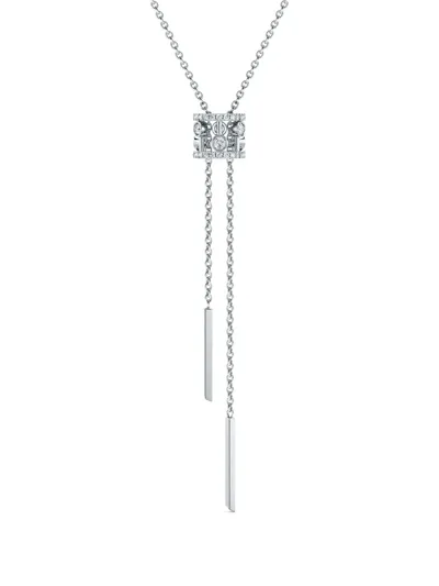 De Beers Jewellers 18kt White Gold Dewdrop Diamond Necklace In Silver