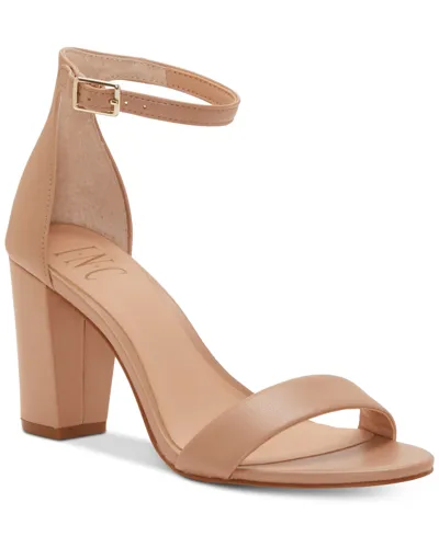 Inc International Concepts Women's Lexini Two-piece Sandals, Created For Macy's Women's Shoes In Dark Almond