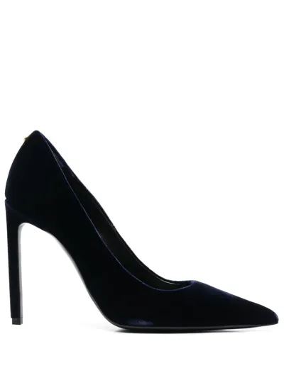 Tom Ford Velvet 115mm Pumps In Blue