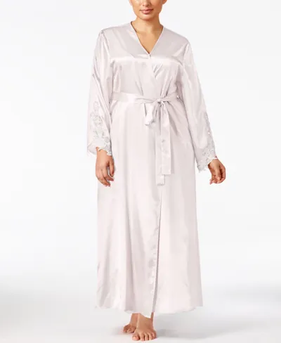 Flora By Flora Nikrooz Plus Size Satin Stella Robe In Ivory