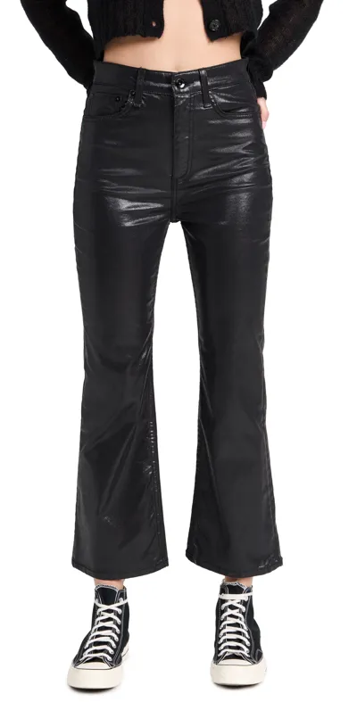 Rag & Bone Casey High Rise Ankle Flare Jeans In Black