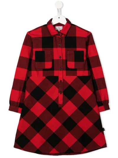 Woolrich Kids' Organic-cotton Check Dress In Red