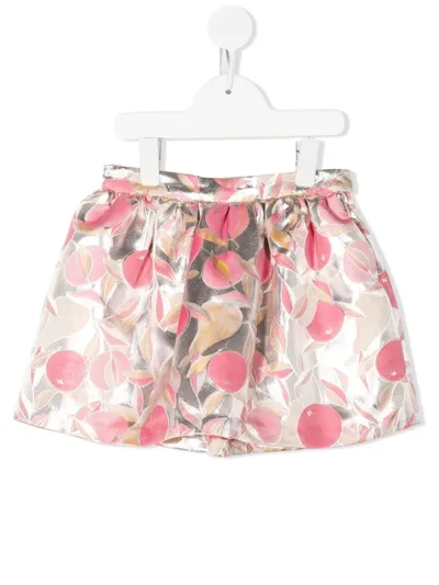 Hucklebones London Kids' Metallic Jacquard-print Skirt In Multicolour