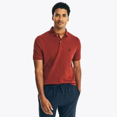 Nautica Mens Classic Fit Deck Polo In Red