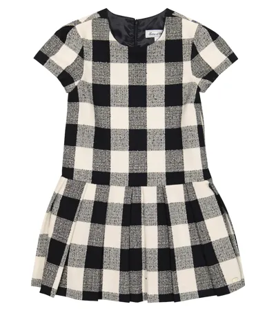 Tartine Et Chocolat Kids' Check Short-sleeved Dress In Black