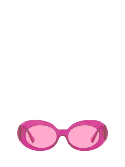 Versace Eyewear Round Frame Sunglasses In Pink