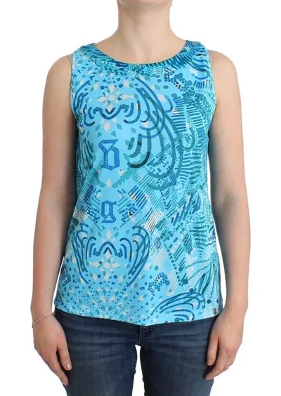 John Galliano Printed Tank Top In Blue