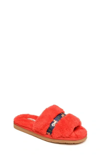 Minnetonka Kids' Reindeer Lizzie Slipper In Red