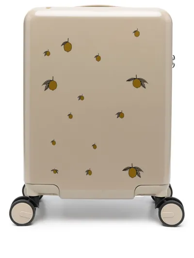 Konges Sløjd Kids' Lemon-print Suitcase In Neutrals