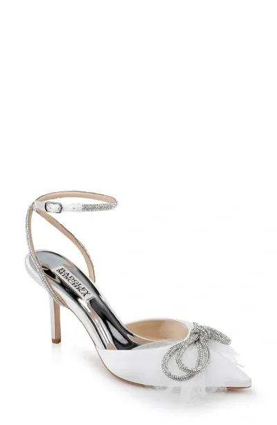 Badgley Mischka Women's Sacred 90mm Embellished Bow Slingback Pumps In White