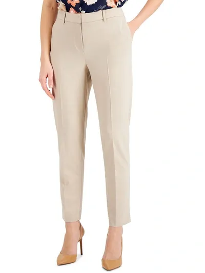 Tahari Asl Womens Ankle Solid Dress Pants In Sand