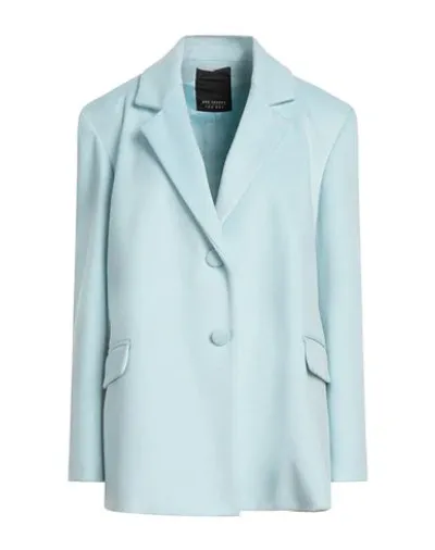 Yes London Woman Blazer Sky Blue Size 10 Polyester, Viscose