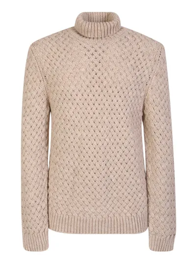 Lardini Woven Knit Pullover Ivory In Neutrals