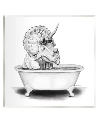 Stupell Funny Dinosaur Bathing Tub Wall Plaque Wall Art By Rachel Nieman