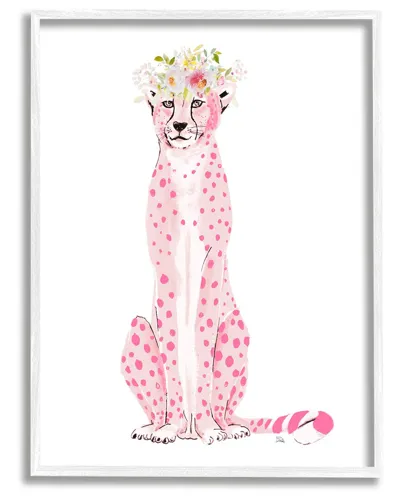 Stupell Pink Leopard Floral Garland Framed Giclee Wall Art By Patricia Pinto