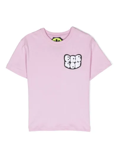 Barrow Kids' Logo-print Crew-neck T-shirt In Pink