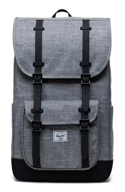 Herschel Supply Co Classics Pro Series Little America Backpack In Black Raven Cross Hatch