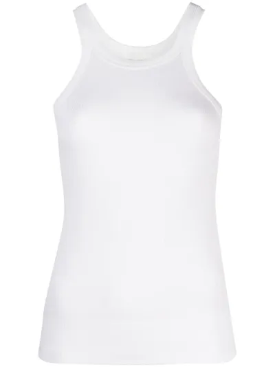 Sportmax Panetto Ribbed Jersey Tank Top In White