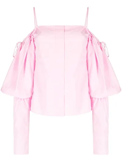 Rejina Pyo Bay Off-shoulder Cotton Blouse In Pink