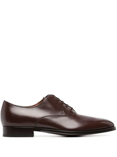 Tod's Leather Oxford Shoes In Brown