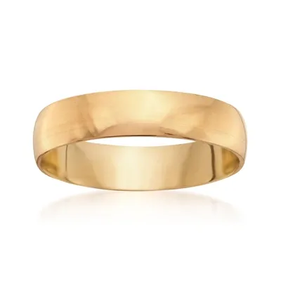 Ross-simons Men's 5mm 14kt Yellow Gold Wedding Ring In Beige