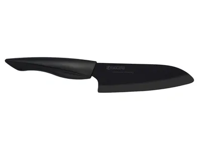 Kyocera Innovation Series 5.5" Santoku Knife W/soft Grip Handle, Black Blade