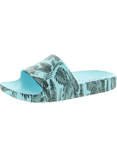 Wild Pair Slyde Womens Slide On Open Toe Pool Slides In Multi