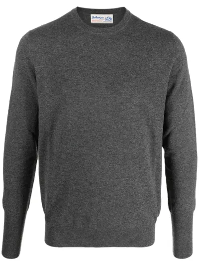 Ballantyne Long-sleeved Cashmere Jumper In Grey