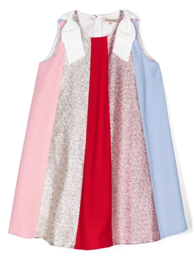 Hucklebones London Kids' Girls Multicolour Glitter Trapeze Dress In Pink