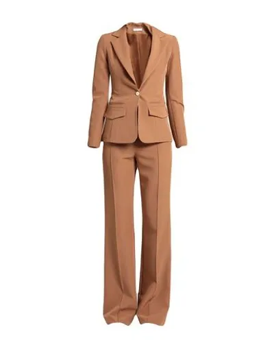 Yes London Woman Suit Camel Size 10 Polyester, Elastane In Beige