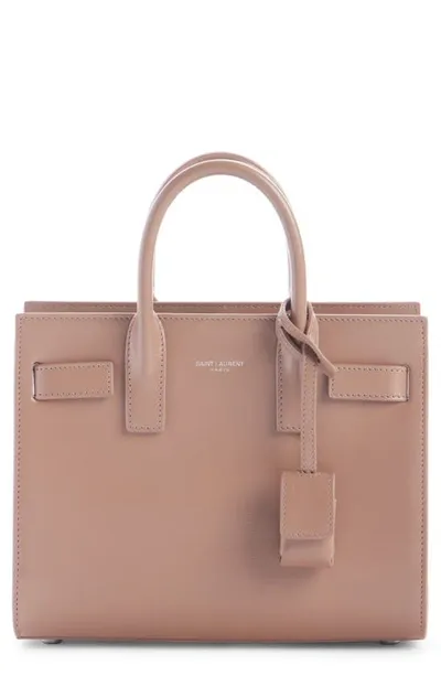 Saint Laurent Baby Sac De Jour Leather Tote In Dark Old Rose