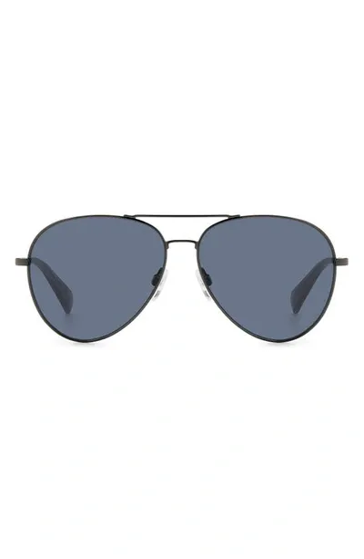 Rag & Bone 59mm Aviator Sunglasses In Gray/blue Solid