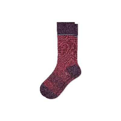 Bombas Winter Grid-knit Dress Calf Socks In Purple Plum