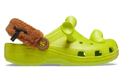 Pre-owned Crocs Classic Clog Dreamworks Shrek (kids) In Lime Punch