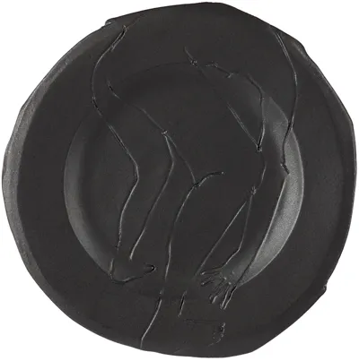 Yellow Nose Studio Ssense Exclusive Black Bent Over Dessert Plate